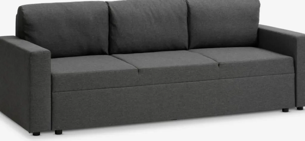 Sofás Cama|Sofás Cama>JYSK MARSLEVSofá cama MARSLEV 3 plazas tela gris oscuro