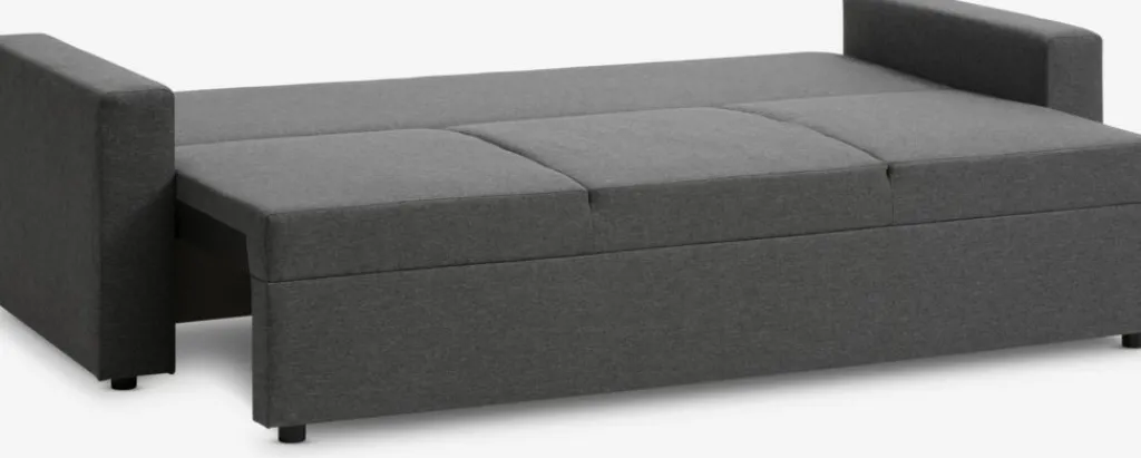 Sofás Cama|Sofás Cama>JYSK MARSLEVSofá cama MARSLEV 3 plazas tela gris oscuro