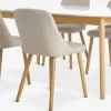 Mesas De Comedor|Conjuntos De Comedor>JYSK MARSTRAND + ADSLEVMesa MARSTRAND L200/280 blanco + 4 sillas ADSLEV beis