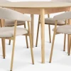 Mesas De Comedor|Conjuntos De Comedor>JYSK MARSTRAND + EJSINGMesa MARSTRAND Ø110 roble natural + 4 sillas EJSING beis