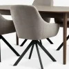 Mesas De Comedor|Conjuntos De Comedor>JYSK MARSTRAND + ROSTRUPMesa MARSTRAND L200/280 roble oscuro +4 sillas ROSTRUP arena