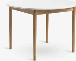 Mesas De Comedor>JYSK MARSTRANDMesa de comedor MARSTRAND Ø110/110x200 blanco/natural Blanco+Natural