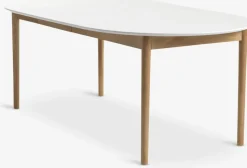 Mesas De Comedor>JYSK MARSTRANDMesa de comedor MARSTRAND Ø110/110x200 blanco/natural Blanco+Natural