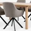 Mesas De Comedor|Conjuntos De Comedor>JYSK MEJLSKOV + ROSTRUPMesa MEJLSKOV L180 roble + 4 sillas ROSTRUP arena/negro