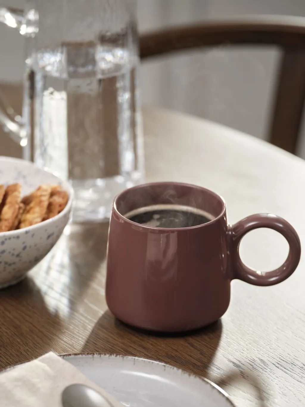 Vasos Y Tazas>JYSK MELVINTaza MELVIN Ø10xA9cm 37cl uva empolvada