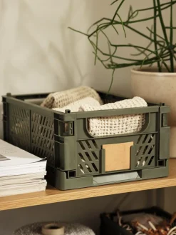 Todas Las Cestas|Almacenaje De Plástico>JYSK MILASCesta MILAS A25xL34xA15 plegable Verde oliva