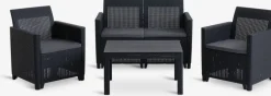 Conjuntos Mesa Y Sillas De Jardín|Muebles De Jardín>JYSK MOLDEConjunto muebles jardín MOLDE 4 plazas gris