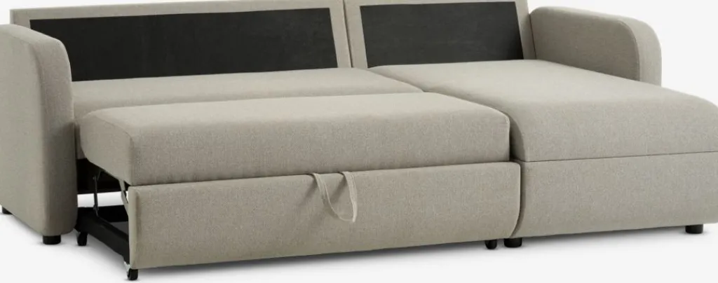 Sofás Cama|Sofás Cama>JYSK MOMMARKSofá cama chaise longue MOMMARK tela beis