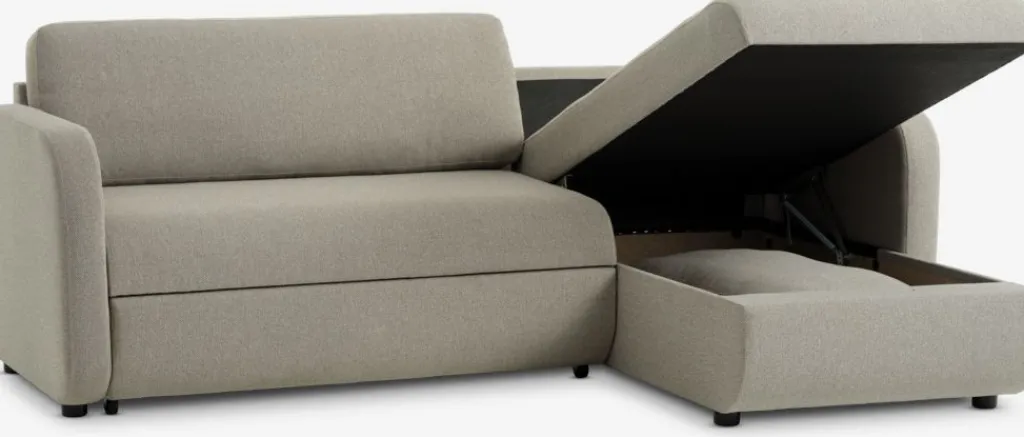 Sofás Cama|Sofás Cama>JYSK MOMMARKSofá cama chaise longue MOMMARK tela beis