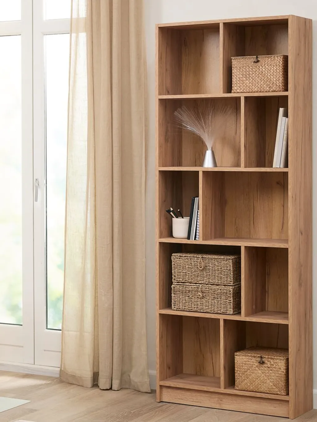 Estanterias Y Librerías|Estanterias Y Librerías>JYSK MOSBJERGLibrería MOSBJERG 10 estantes color Roble salvaje natural