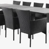 Conjuntos Mesa Y Sillas De Jardín>JYSK MOSS + AIDTMesa MOSS L214/315 gris + 4 sillas AIDT negro