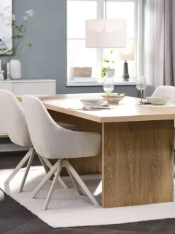 Mesas De Comedor|Conjuntos De Comedor>JYSK MUNKEBY + ROSTRUPMesa MUNKEBY L220 roble cálido + 4 sillas ROSTRUP beis
