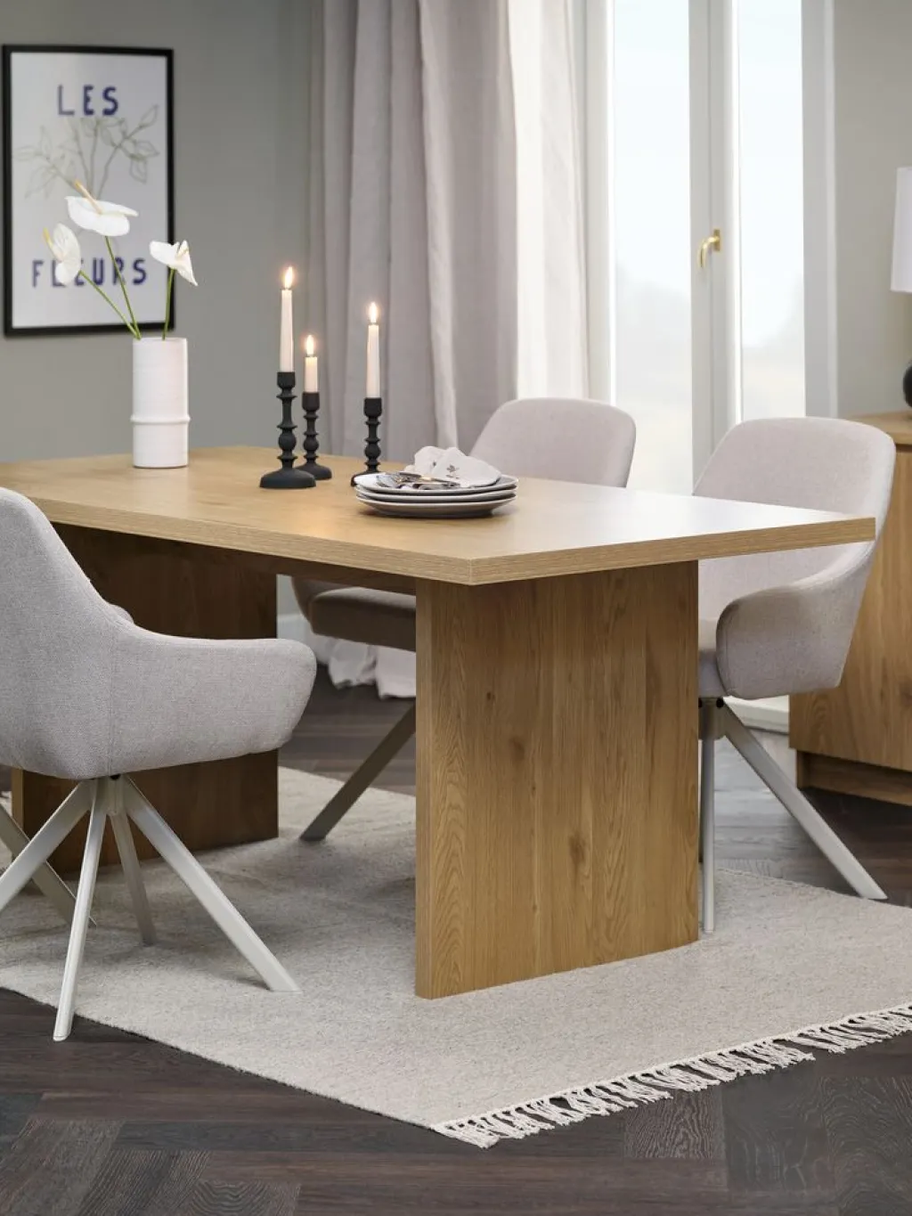Mesas De Comedor>JYSK MUNKEBYMesa de comedor MUNKEBY 90x180 color roble cálido
