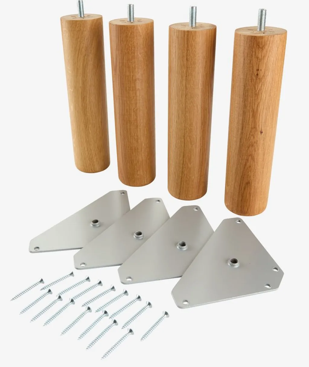 Patas Para Somier>JYSK NAKKELVAPatas de cama Ø5xA20cm NAKKELVA roble 4 unidades
