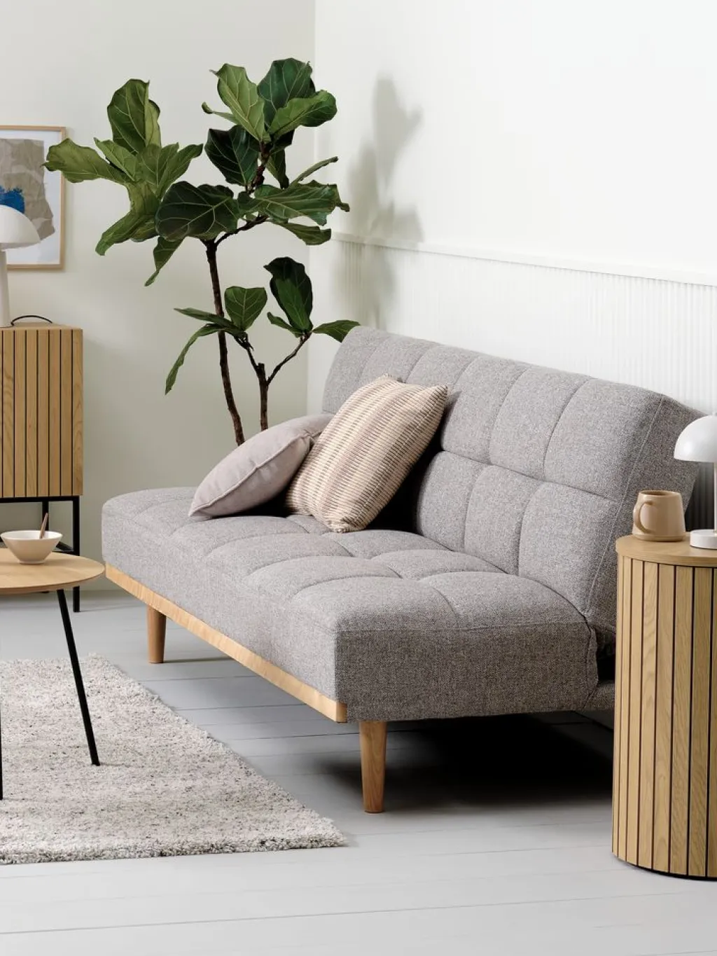 Sofás Cama|Sofás Cama>JYSK NEJEDESofá cama NEJEDE tela gris claro