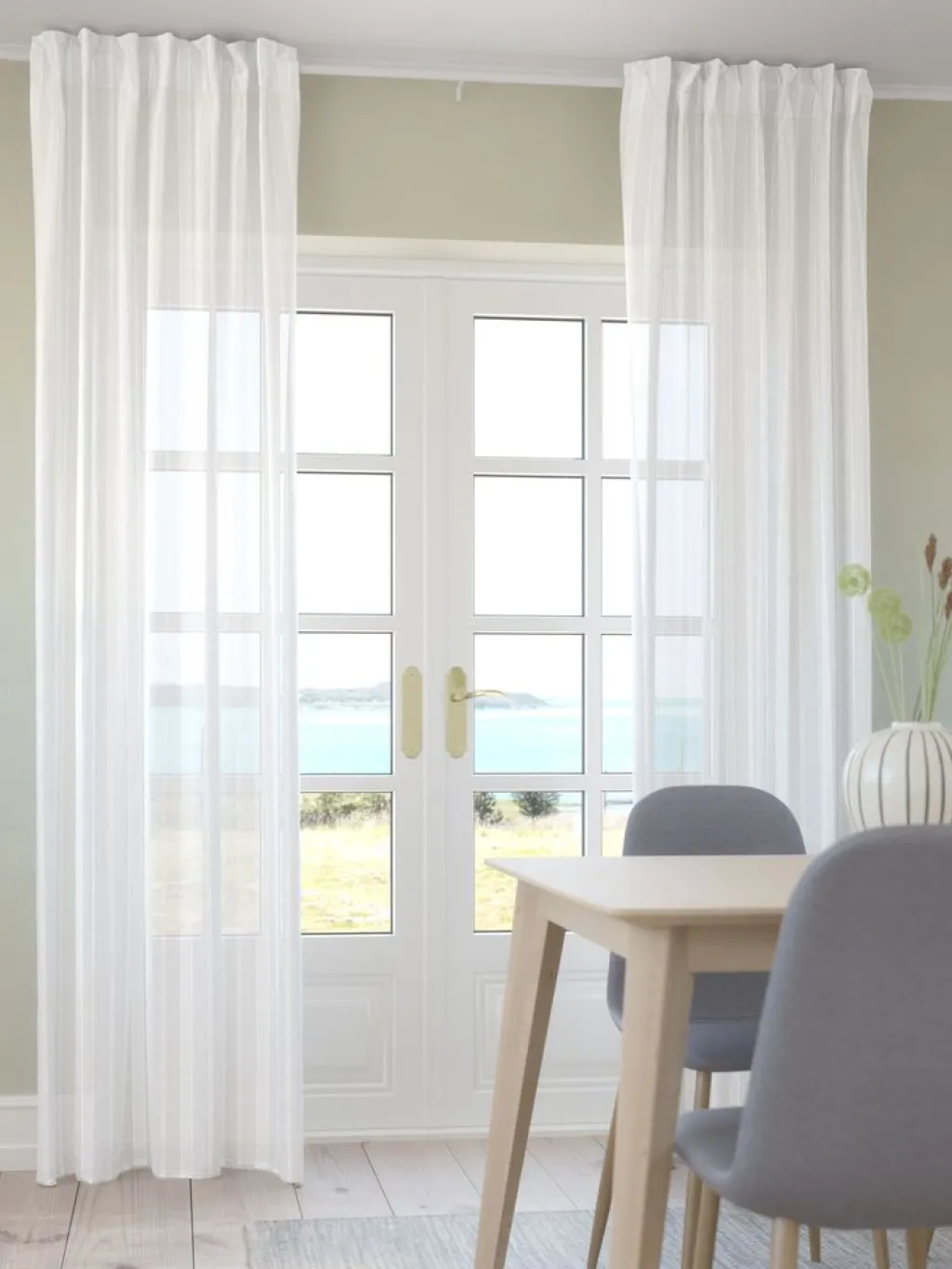 Cortinas Traslúcidas>JYSK NELAUGCortina NELAUG 1x140x300 rayas blanco