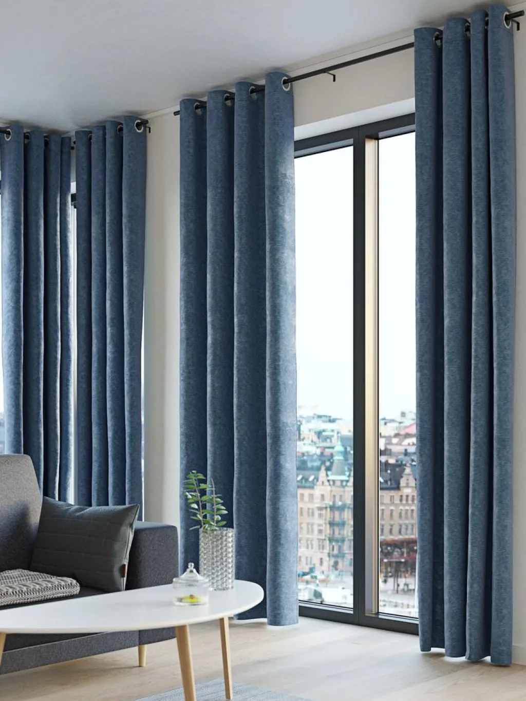 Cortinas Gruesas>JYSK NESVATNCortina NESVATN 1x140x300 chenilla Azul marino