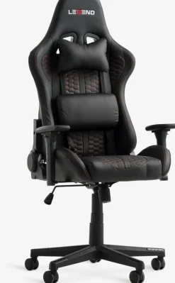 Sillas De Oficina|Sillas Gaming>JYSK NIBESilla gaming NIBE polipiel negro/rojo Negro+Rojo