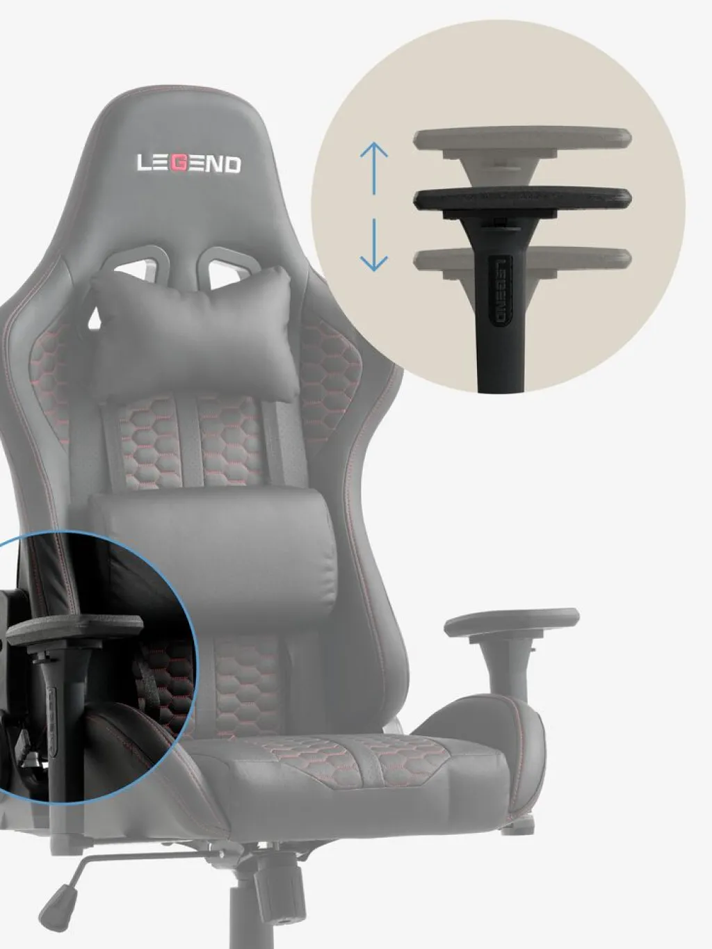 Sillas De Oficina|Sillas Gaming>JYSK NIBESilla gaming NIBE polipiel negro/rojo Negro+Rojo