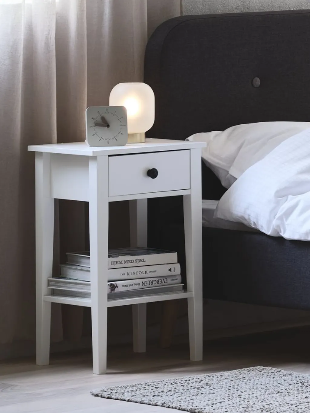 Mesitas De Noche|Mesitas De Noche>JYSK NORDBYMesita de noche NORDBY 1 cajón 1 estante blanco