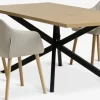Mesas De Comedor|Conjuntos De Comedor>JYSK NORTOFT + ADSLEVMesa NORTOFT L200 roble cálido + 4 sillas ADSLEV tela beis