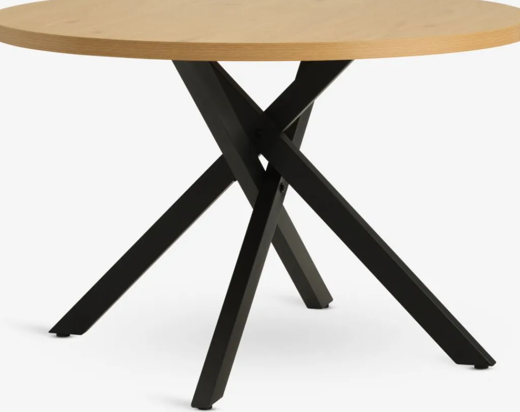 Mesas De Comedor>JYSK NORTOFTMesa de comedor NORTOFT Ø120 color roble cálido/negro