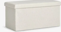 Pufs|Pufs>JYSK NYSTEDPuf NYSTED 76x38 con almacenaje felpa blanco crudo