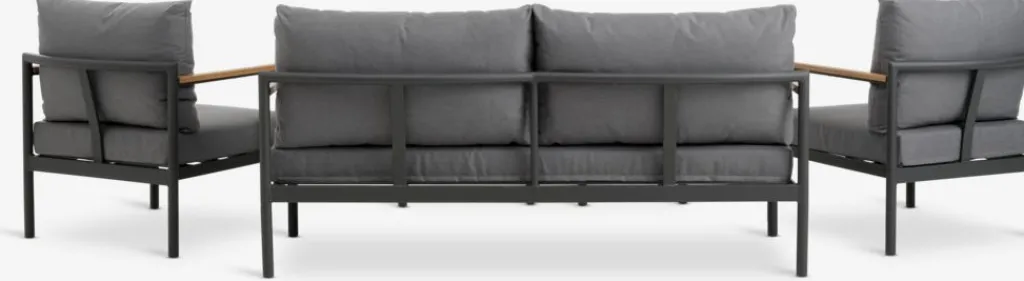 Conjuntos Mesa Y Sillas De Jardín|Muebles De Jardín>JUTLANDIA ODDESUNDConjunto muebles jardín ODDESUND 4,5 plazas Gris