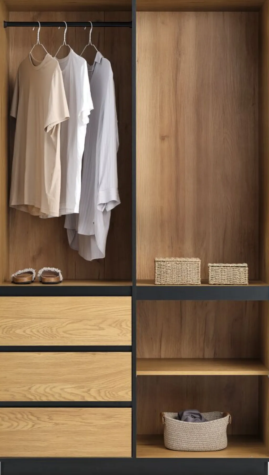 Armarios|Todos Los Armarios>JYSK ODENSEArmario ODENSE 120x210 3 puertas 3 cajones color roble cálid