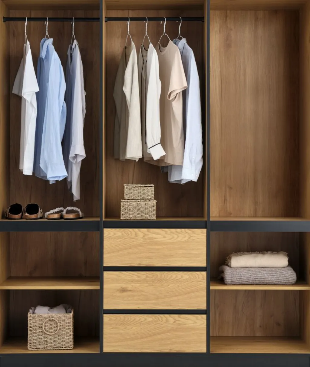 Armarios|Todos Los Armarios>JYSK ODENSEArmario ODENSE 179x210 5 puertas 3 cajones color roble cálid