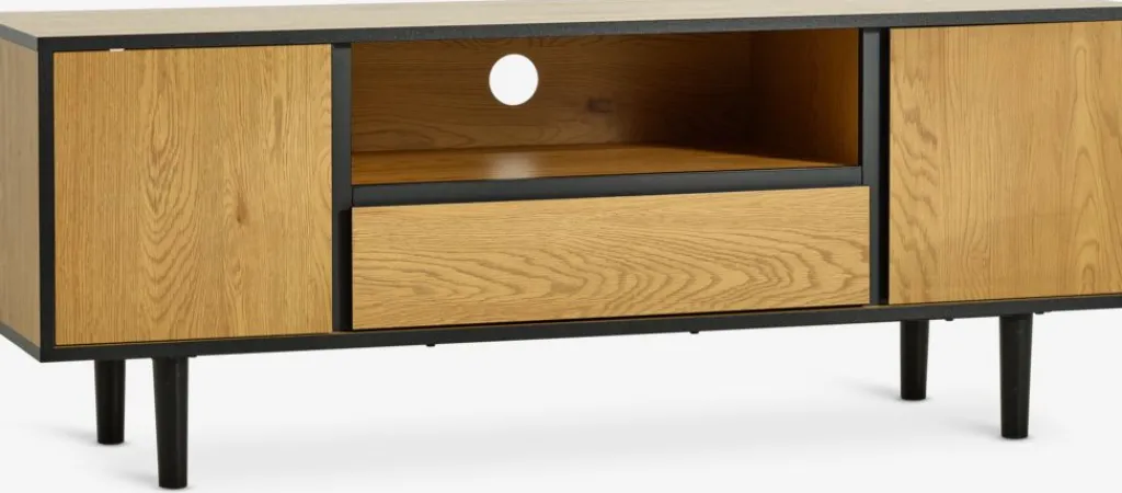 Muebles De TV>JYSK ODENSEMueble TV ODENSE 2 puertas 1 cajón color roble cálido/negro