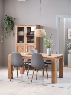 Mesas De Comedor|Conjuntos De Comedor>JYSK OLDE + JONSTRUPMesa OLDE L160 roble natural + 4 sillas JONSTRUP gris