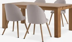 Mesas De Comedor|Conjuntos De Comedor>JYSK OLDE + THORUPMesa OLDE L200 roble natural + 4 sillas THORUP beis/roble