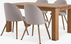 Mesas De Comedor|Conjuntos De Comedor>JYSK OLDE + THORUPMesa OLDE L160 roble natural + 4 sillas THORUP beis/roble