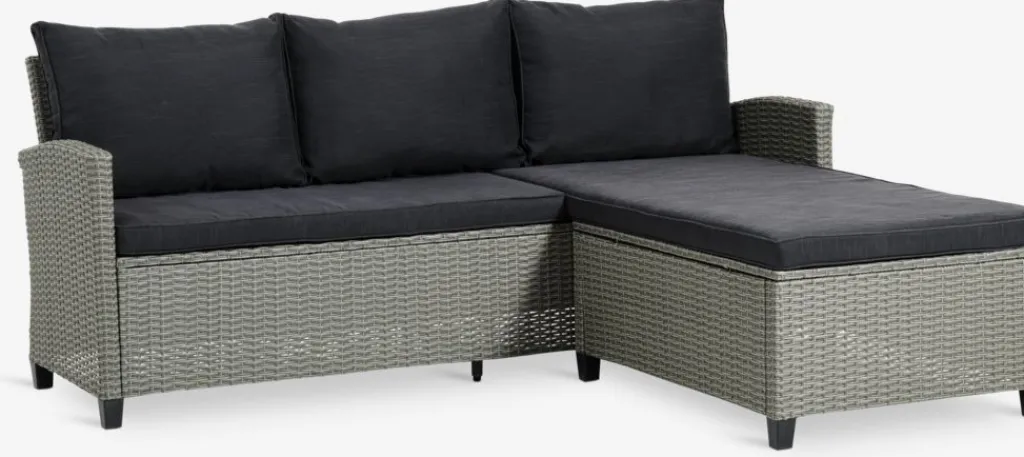 Muebles De Jardín>JYSK ONDRUPSofá de exterior con chaise longue ONDRUP 3 plazas gris
