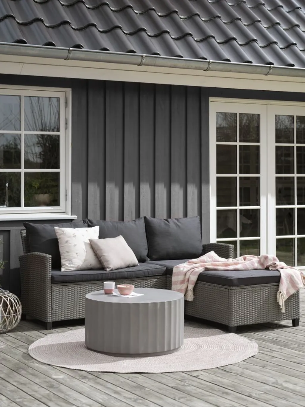 Muebles De Jardín>JYSK ONDRUPSofá de exterior con chaise longue ONDRUP 3 plazas gris