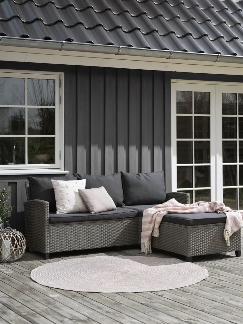Muebles De Jardín>JYSK ONDRUPSofá de exterior con chaise longue ONDRUP 3 plazas gris
