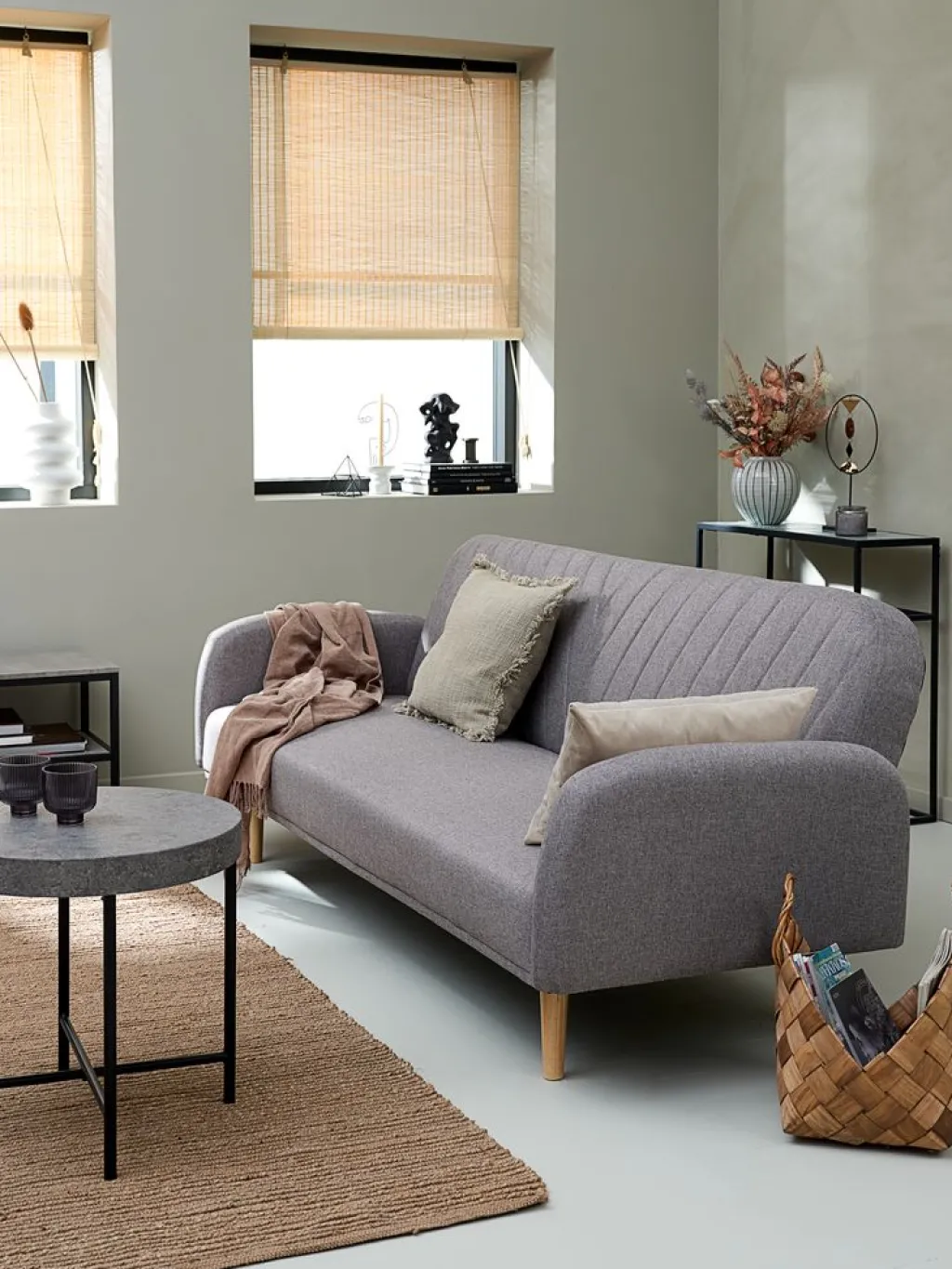 Sofás Cama|Sofás Cama>JYSK PARADISSofá cama PARADIS tela /color roble Gris claro