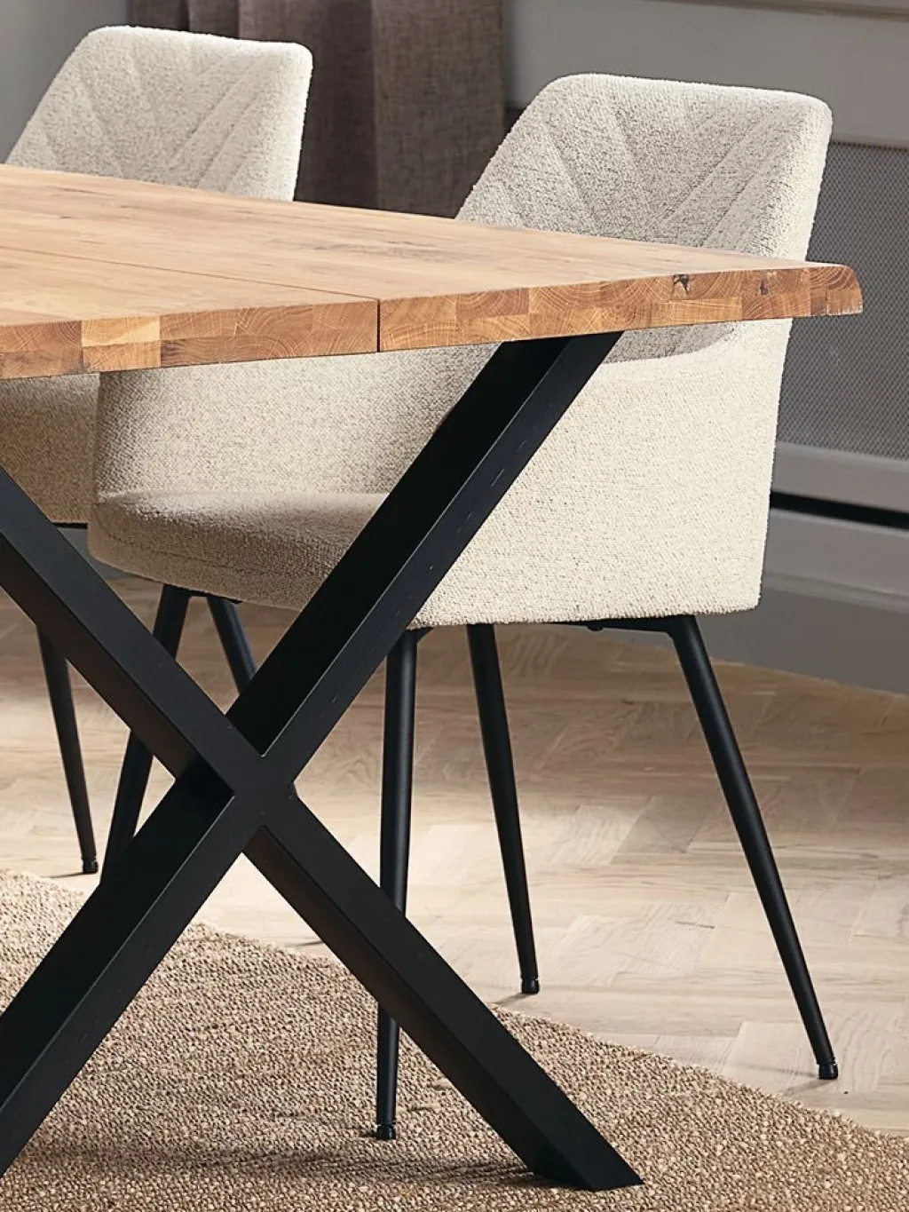 Sillas De Comedor>JYSK PURHUSSilla de comedor PURHUS blanco crudo/negro Blanco roto
