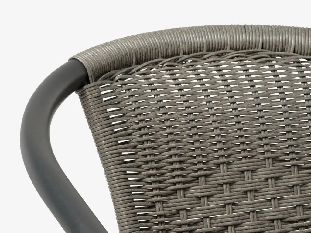 Conjuntos Mesa Y Sillas De Jardín>JYSK RADSTRUP + GRENAAMesa RADSTRUP Ø60 negro + 2 sillas GRENAA gris