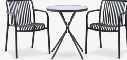 Conjuntos Mesa Y Sillas De Jardín>JYSK RADSTRUP + NABBENMesa RADSTRUP Ø60 + 2 sillas NABBEN Negro
