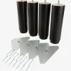 Patas Para Somier>JYSK RAUDSUNDAPatas de cama Ø6xA20cm RAUDSUNDA haya negro 4 unidades
