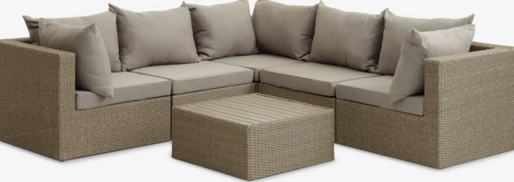Muebles De Jardín>JYSK RAVNDRUPMódulo de jardín rinconero/final RAVNDRUP natural