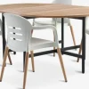 Conjuntos Mesa Y Sillas De Jardín>JYSK RENA + NYLENDIAMesa RENA L54/175 madera dura + 4 sillas NYLENDIA beis