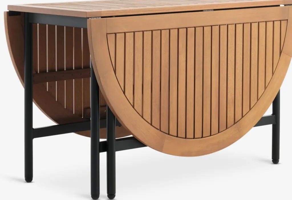 Conjuntos Mesa Y Sillas De Jardín>JYSK RENA + NYLENDIAMesa RENA L54/175 madera dura + 4 sillas NYLENDIA beis