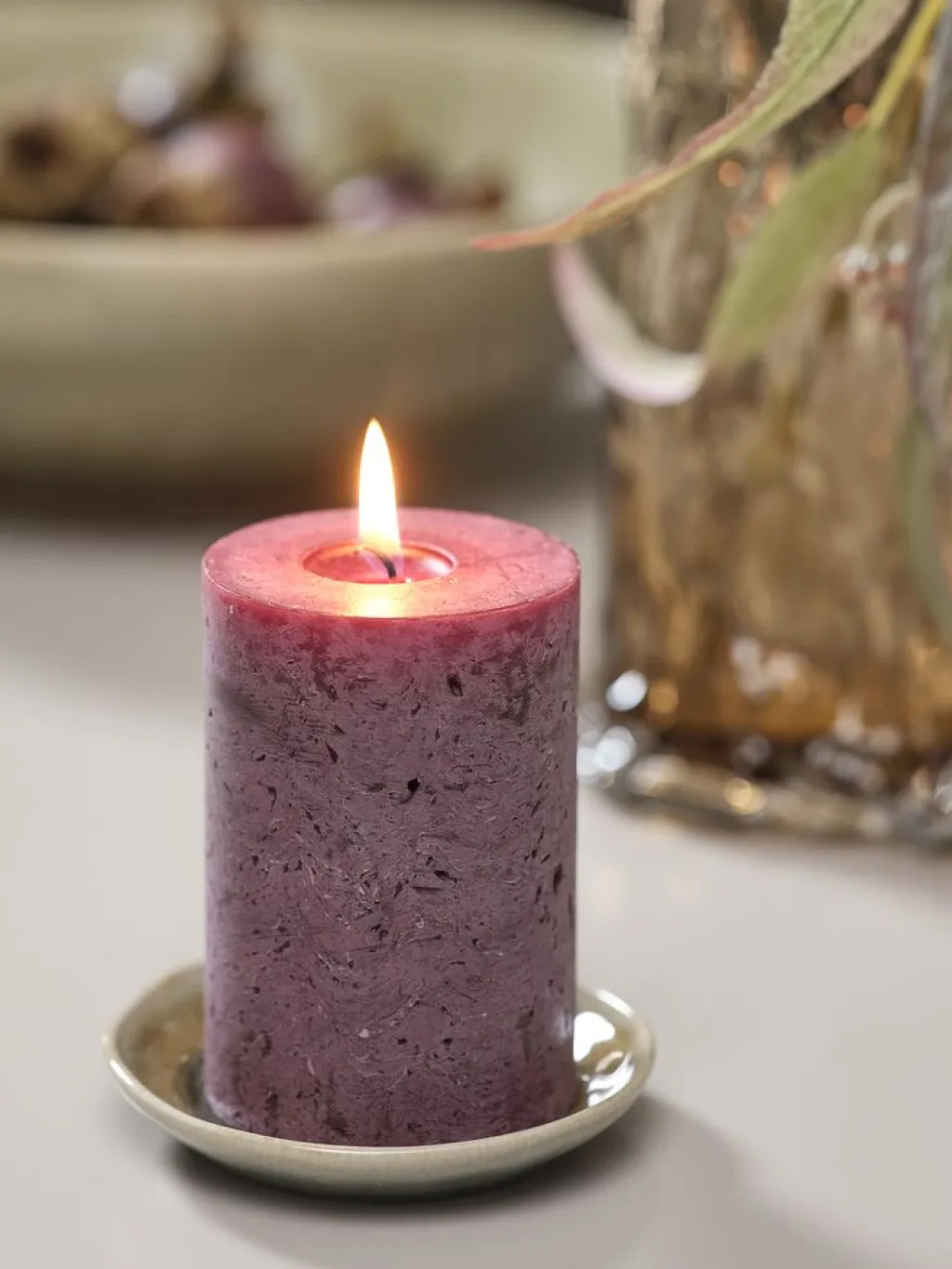 Velas Y Servilletas|Velas Y Servilletas>JYSK RENEVela pilar RENE Ø7xA10cm Castaño