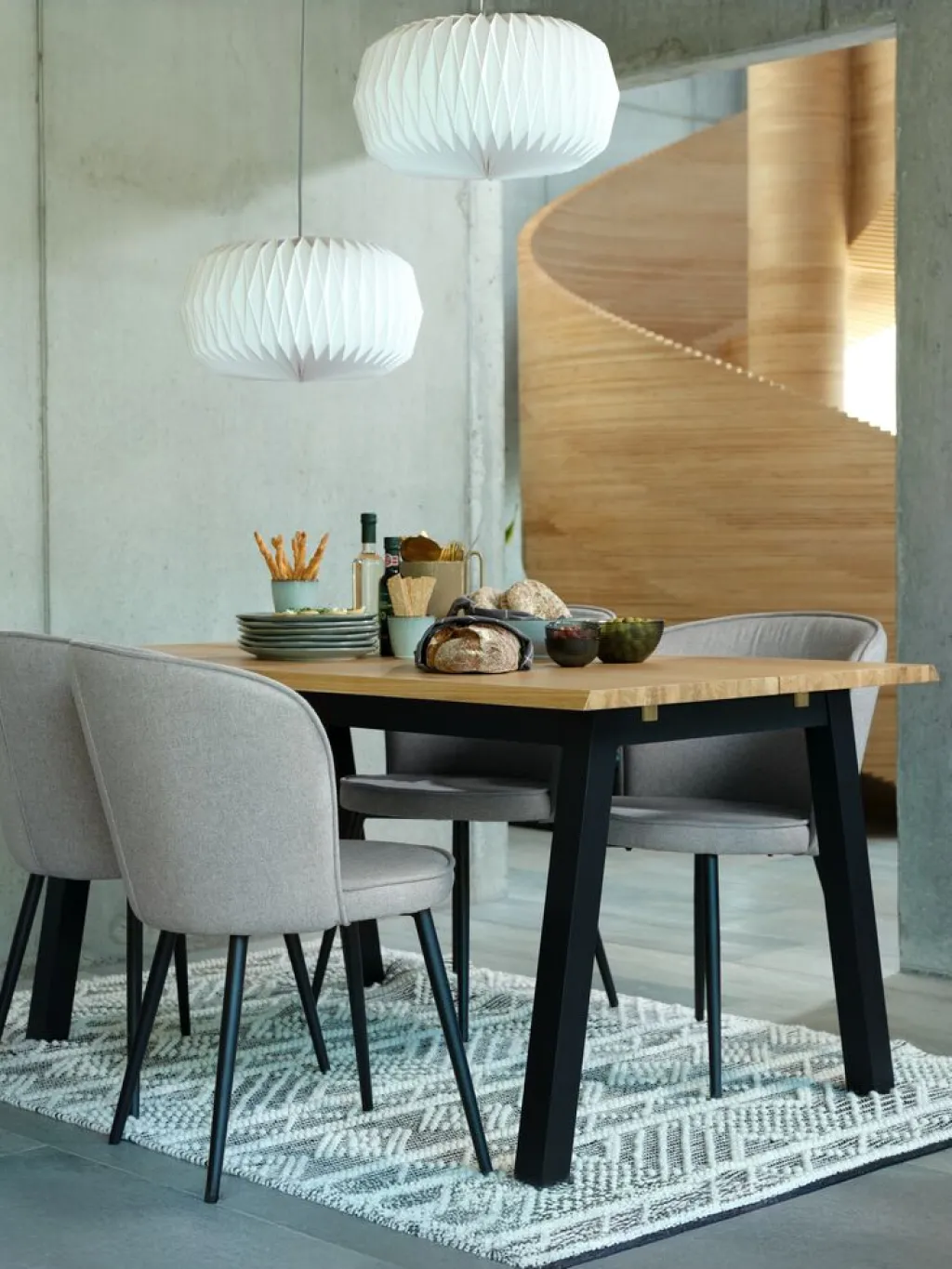 Sillas De Comedor>JYSK RISSKOVSilla de comedor RISSKOV tela /negro Gris claro