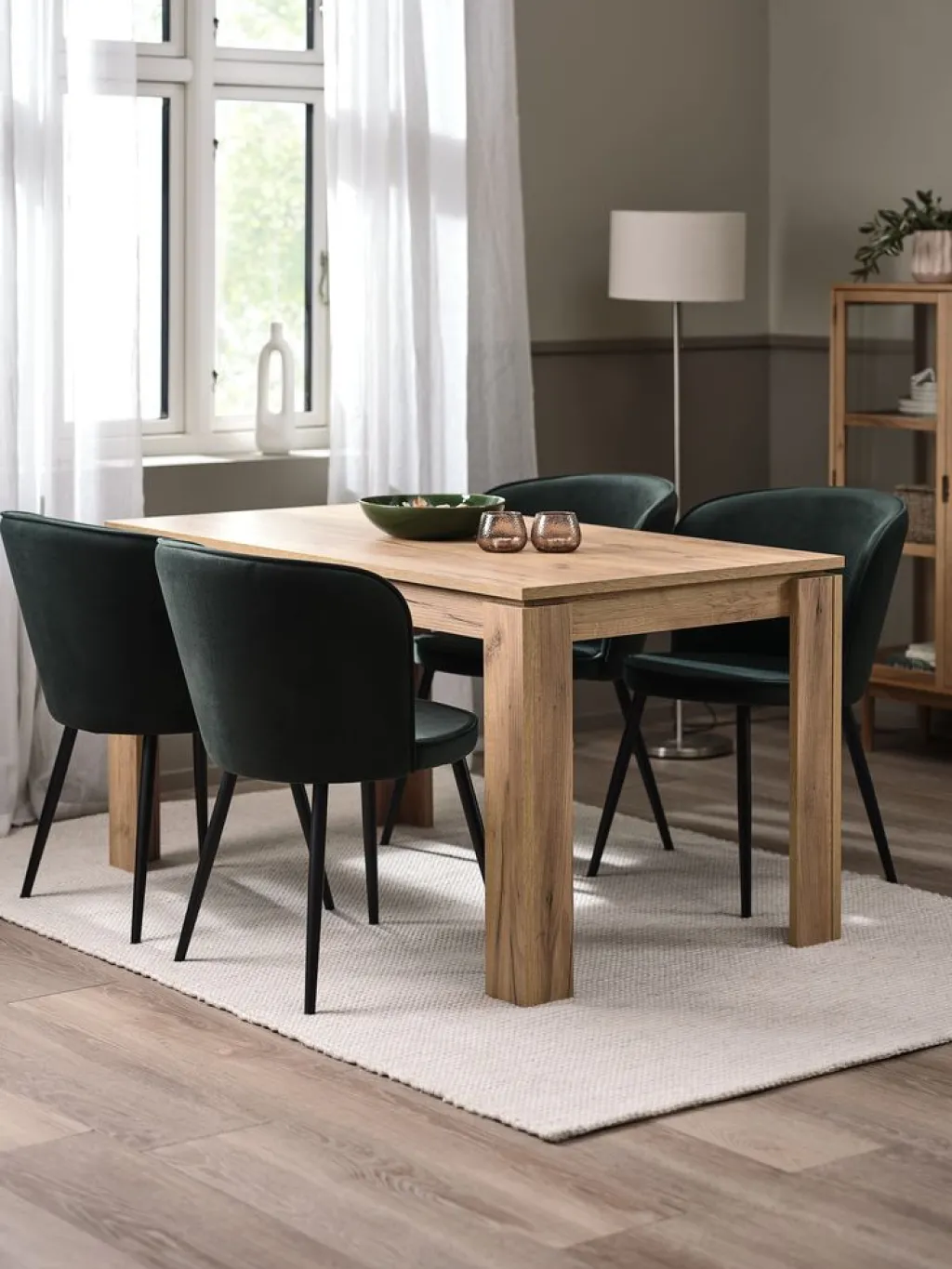 Sillas De Comedor>JYSK RISSKOVSilla de comedor RISSKOV terciopelo /negro Verde oscuro