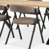 Mesas De Comedor|Conjuntos De Comedor>JYSK ROSLEV + HINDEVADMesa ROSLEV L200 roble natural + 4 HINDEVAD marrón claro