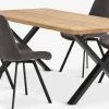 Mesas De Comedor|Conjuntos De Comedor>JYSK ROSLEV + HYGUMMesa ROSLEV L200 roble natural + 4 sillas HYGUM gris